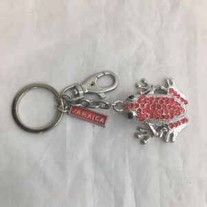 Jamaica RED STUD FROG KEYCHAIN